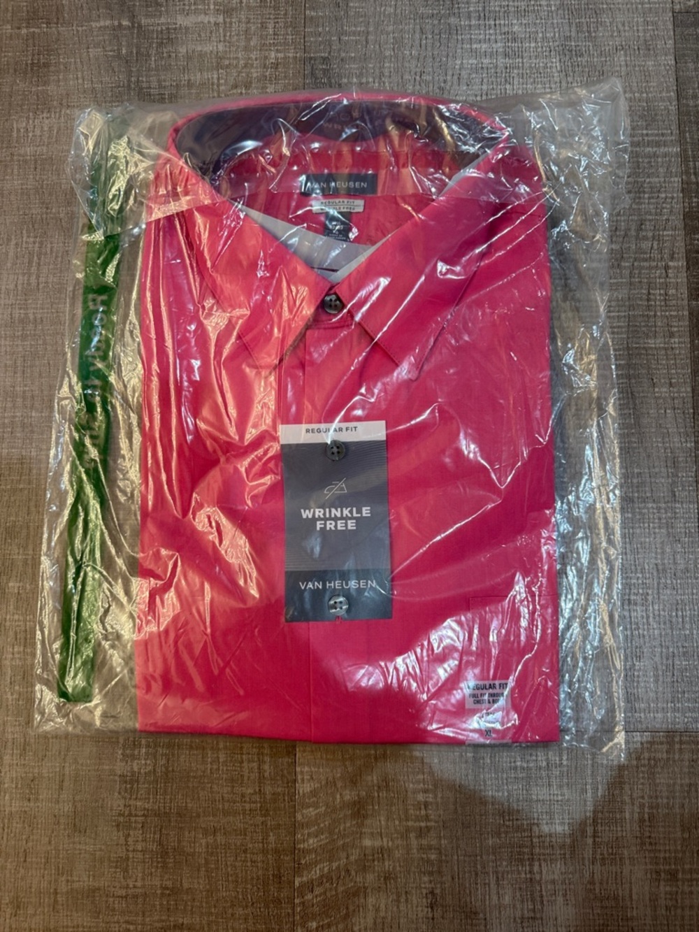 Van Heusen Men's Bright Red Casual Button-Down Shirt
